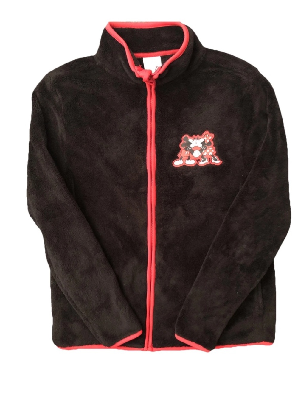 disney Japan women’s size S Fleece Zippered Black/red Mickey & Minnie